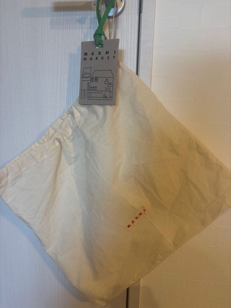 MARNI チェック柄 ハンドバッグ ネイビー/ホワイト