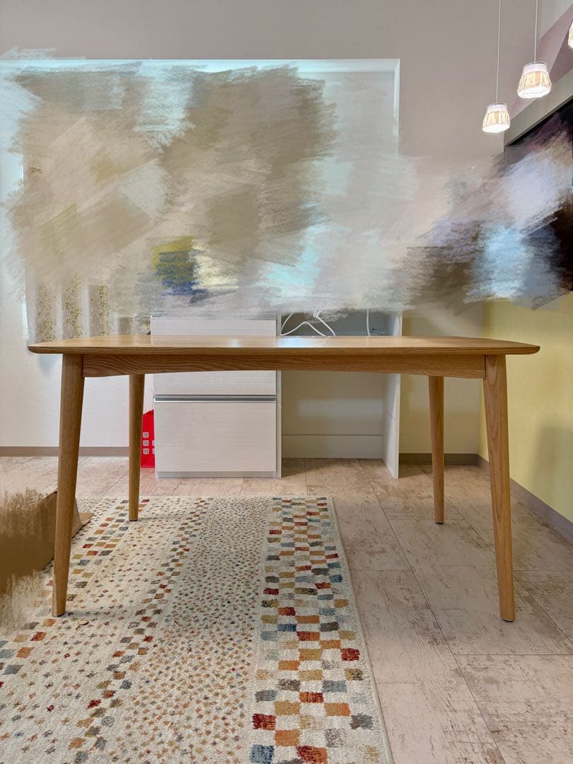 【美品　送料込】大塚家具　ダイニングテーブル135c m×80cm ウレタン塗装