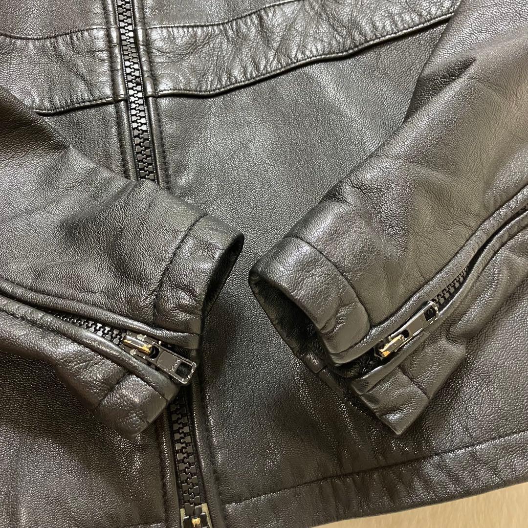 美品 ロアーズオリジナル ゴート 山羊革 サイズL レザージャケット ブラック