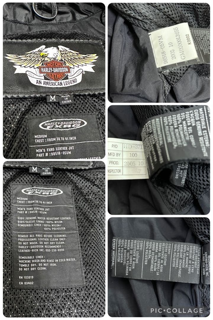ハーレーダビッドソン ライダース ジャケット FXRG レザー 本革 2way