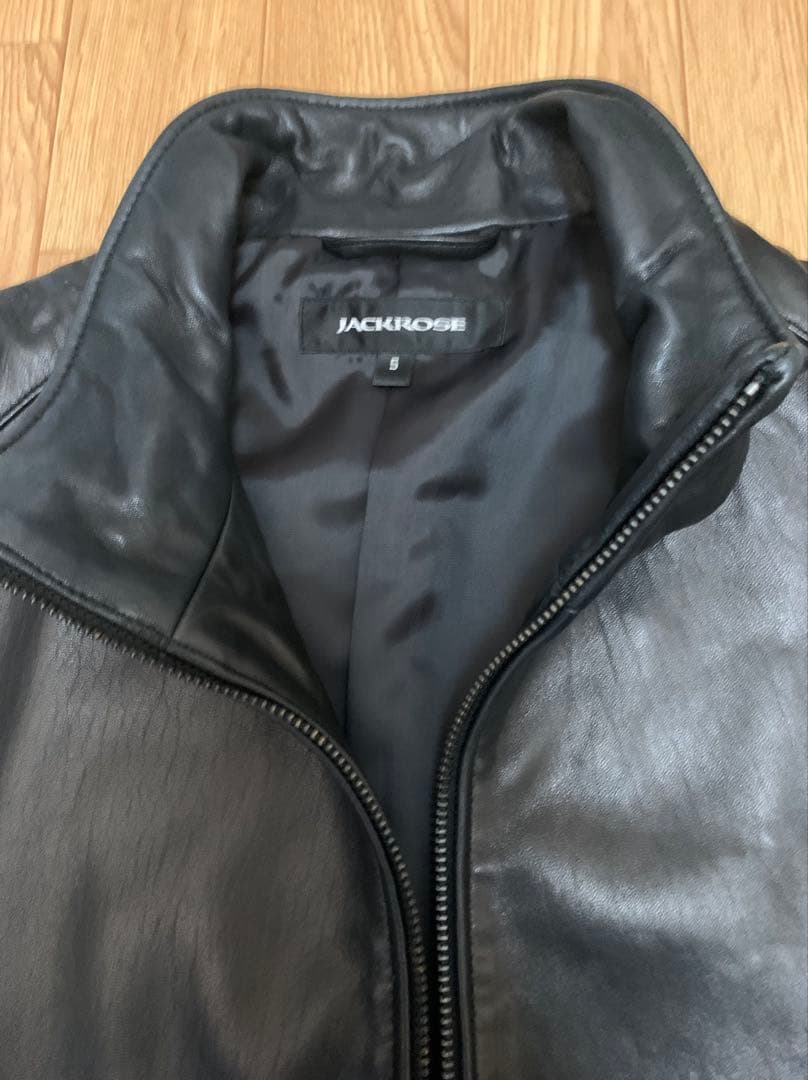 ジャックローズ 羊革 シングル ライダース ジャケット　ブラック　5