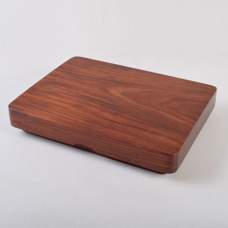 178　書道具　唐木紫檀製　無垢彫　くりぬき　硯箱　C　8734