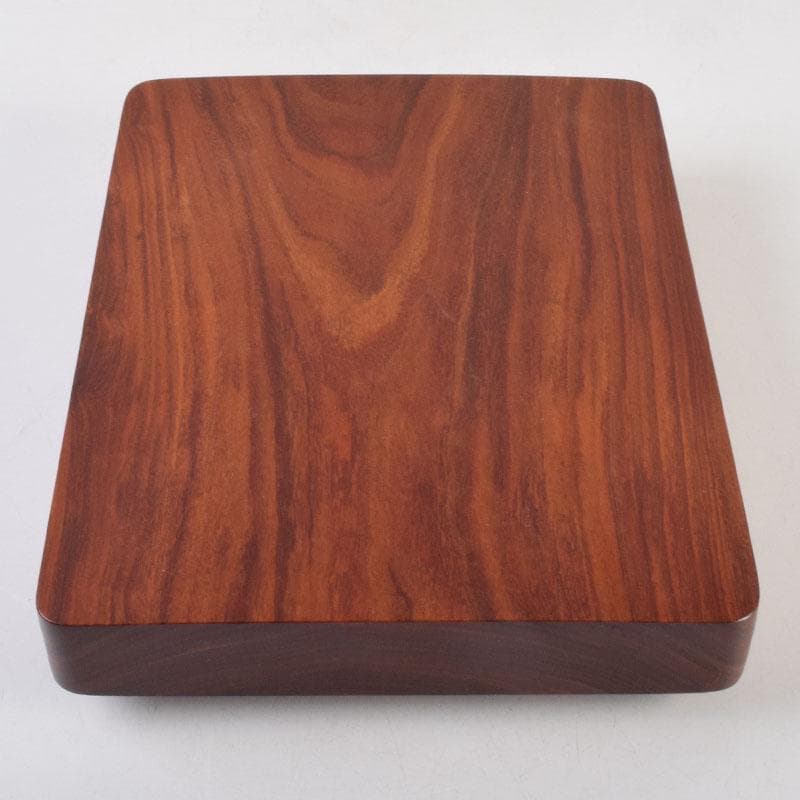 178　書道具　唐木紫檀製　無垢彫　くりぬき　硯箱　C　8734