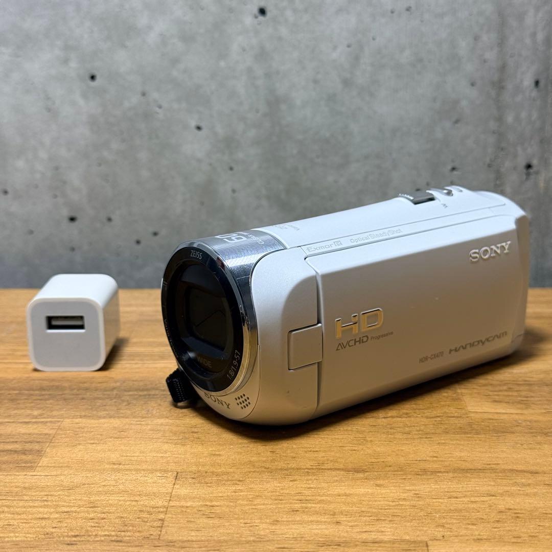 ◼︎SONY HDR CX-470◼︎コンパクト ビデオカメラレコーダー　白
