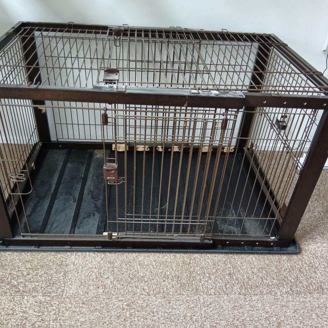 【室内のみ利用】リッチェル 木製ペットサークル／ダークブラウン