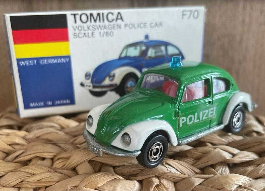 〈トミカ〉青箱 F70 フォルクスワーゲン ポリスカー ドイツ緑 (日本製)