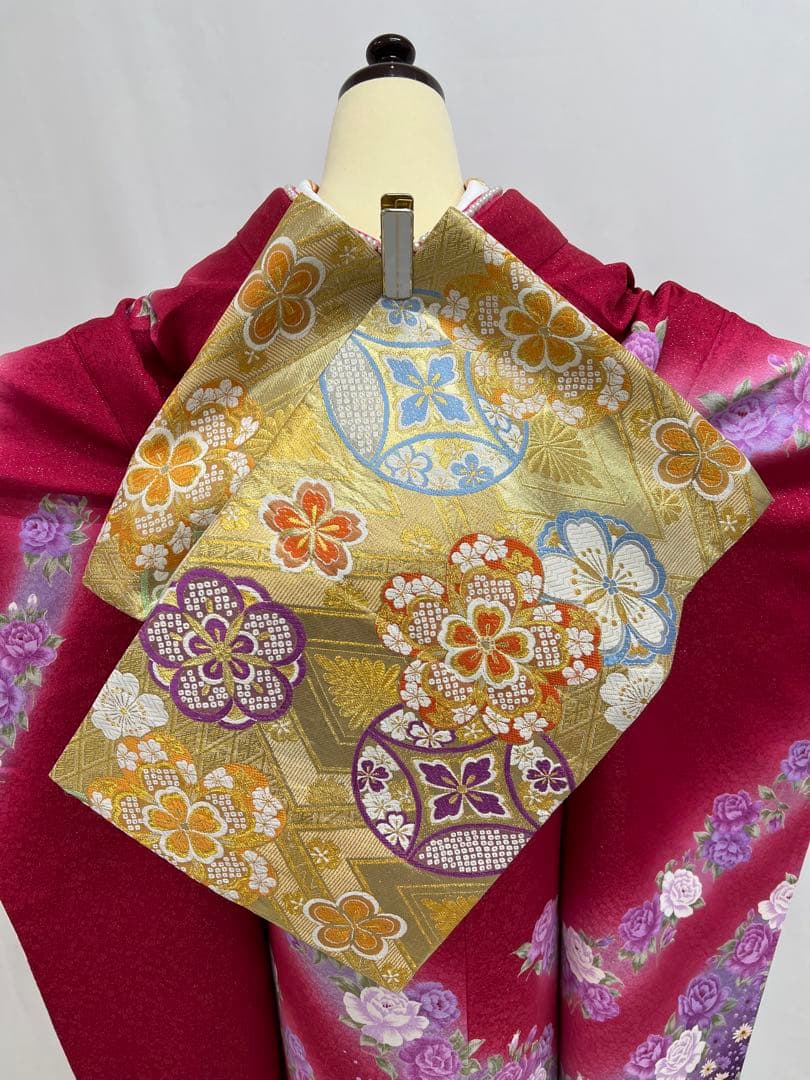 振り袖　フルセット　別誂長襦袢付　成人式　刺繍入り　銀通し　重ね襟付　659