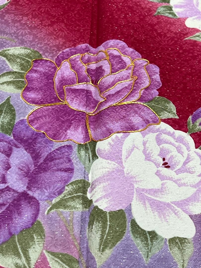 振り袖　フルセット　別誂長襦袢付　成人式　刺繍入り　銀通し　重ね襟付　659