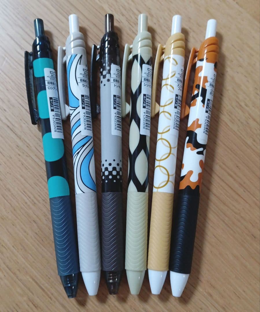 エナージェル　エス　ボールペン　0.3mm　限定　猫柄　6本　コンプリートセット