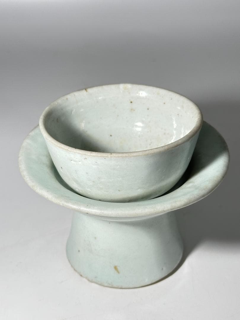李朝　白磁　杯　茶托　古物　骨董