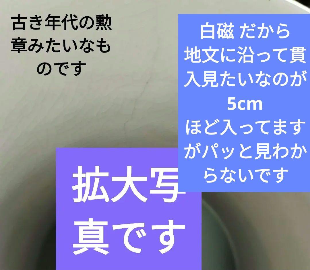 白磁器の花瓶です山水画の上に盛り上がった 立体画の龍ドラゴンが今にも飛び出しそう