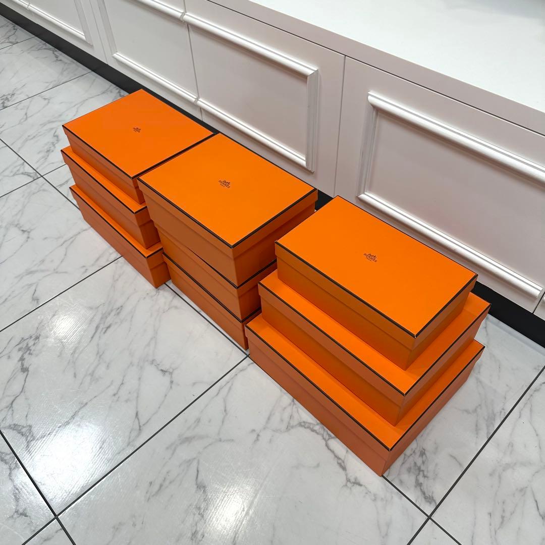 ⑳ 美品　HERMES　エルメス　オレンジ　空箱　化粧箱　9個セット