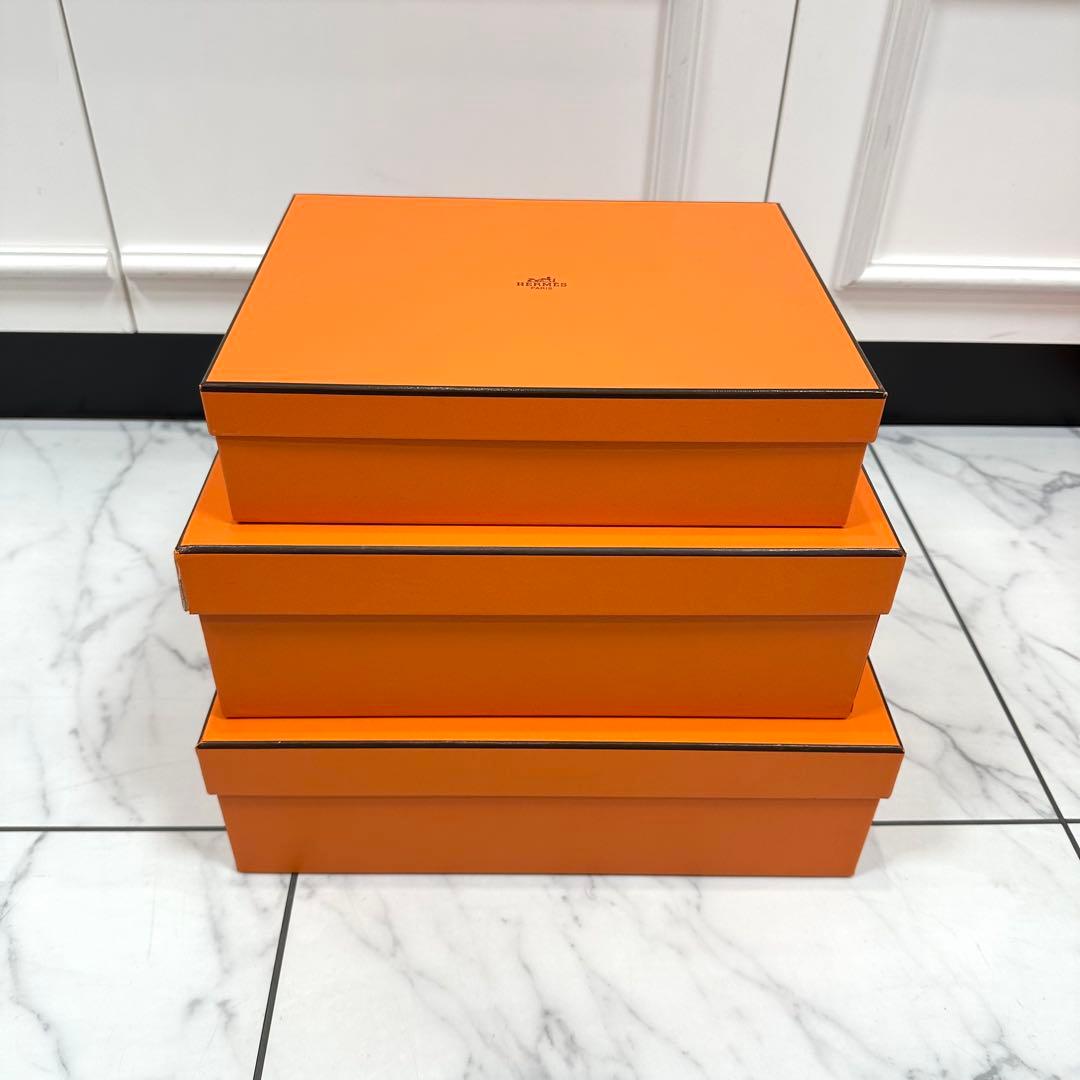 ⑳ 美品　HERMES　エルメス　オレンジ　空箱　化粧箱　9個セット