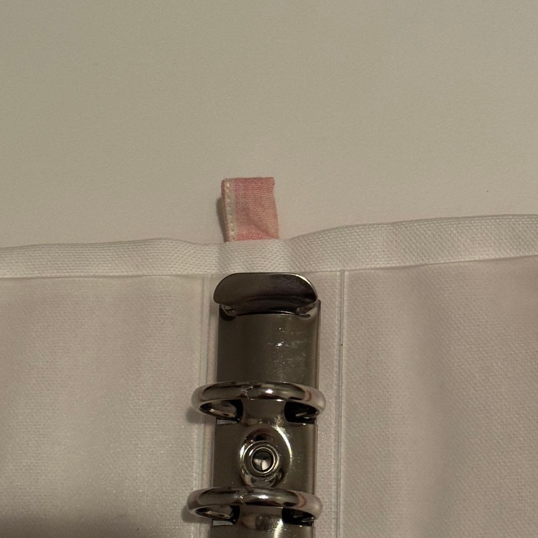 バインダーカバー　ピンクチェック　A6 韓国　貯金