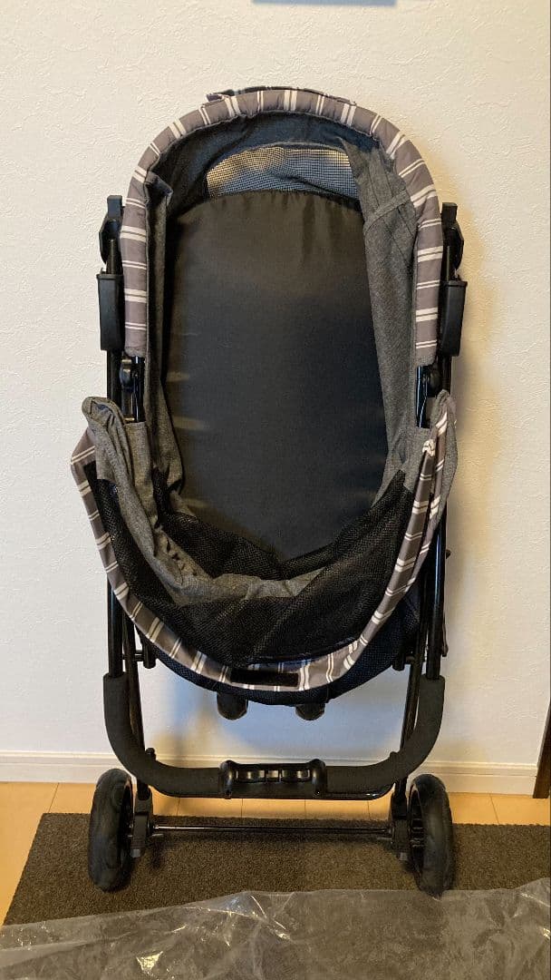 美品✨️GEXわんわんカートスマートハンデイSaftyストライプグレー