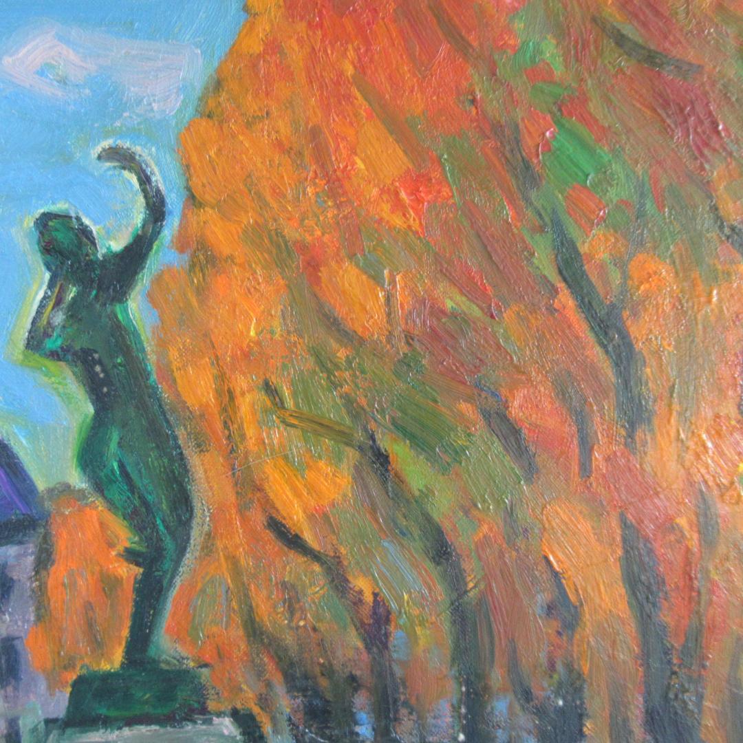 真作　田中忠雄「ルクセンブルグ秋色」F8号　神戸　北海道　宗教画 送料込