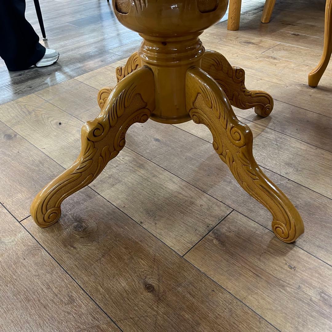 イタリア高級象嵌細工 ラウンドダイニングテーブル（直径110cm）猫脚