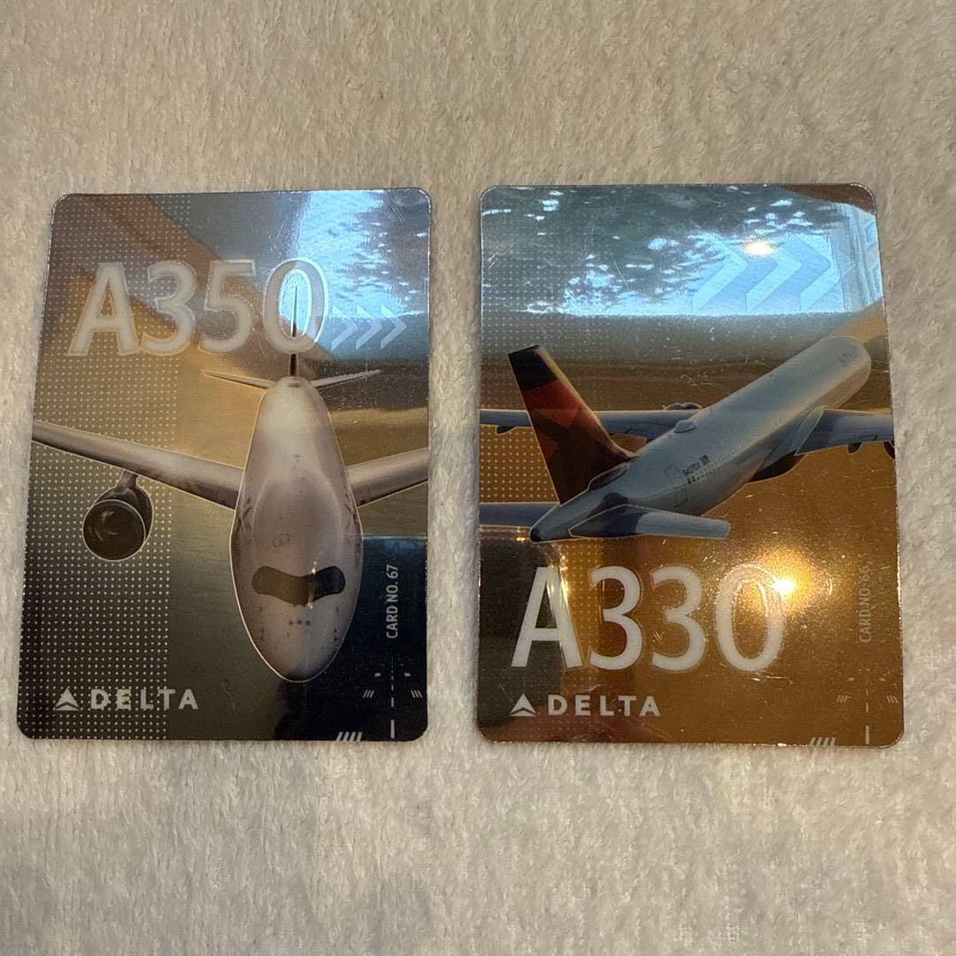デルタ航空　トレーディングカード2枚セット　新品　レア　入手困難