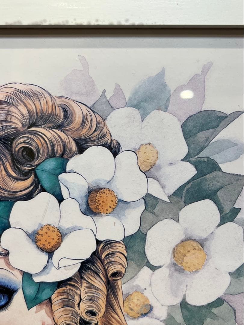 【送料込み】中村淳一　1958年　昭和レトロ　漫画　額縁付き　イラスト画