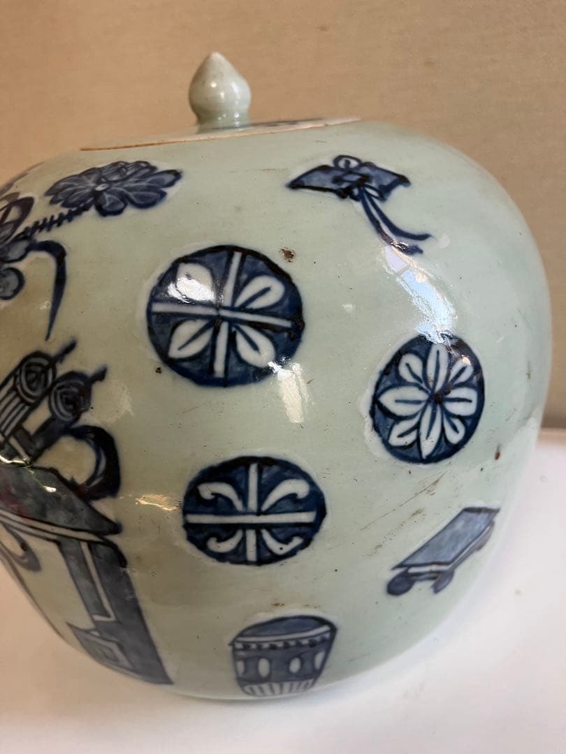 中国美術　蓋物　飾壺　花瓶　清　新渡　煎茶飾