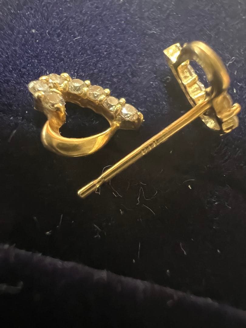 購入者様決定　他の方はすみません K18YG ハート　ダイヤ　ピアス