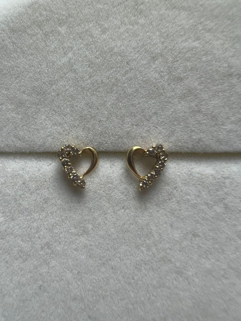 購入者様決定　他の方はすみません K18YG ハート　ダイヤ　ピアス