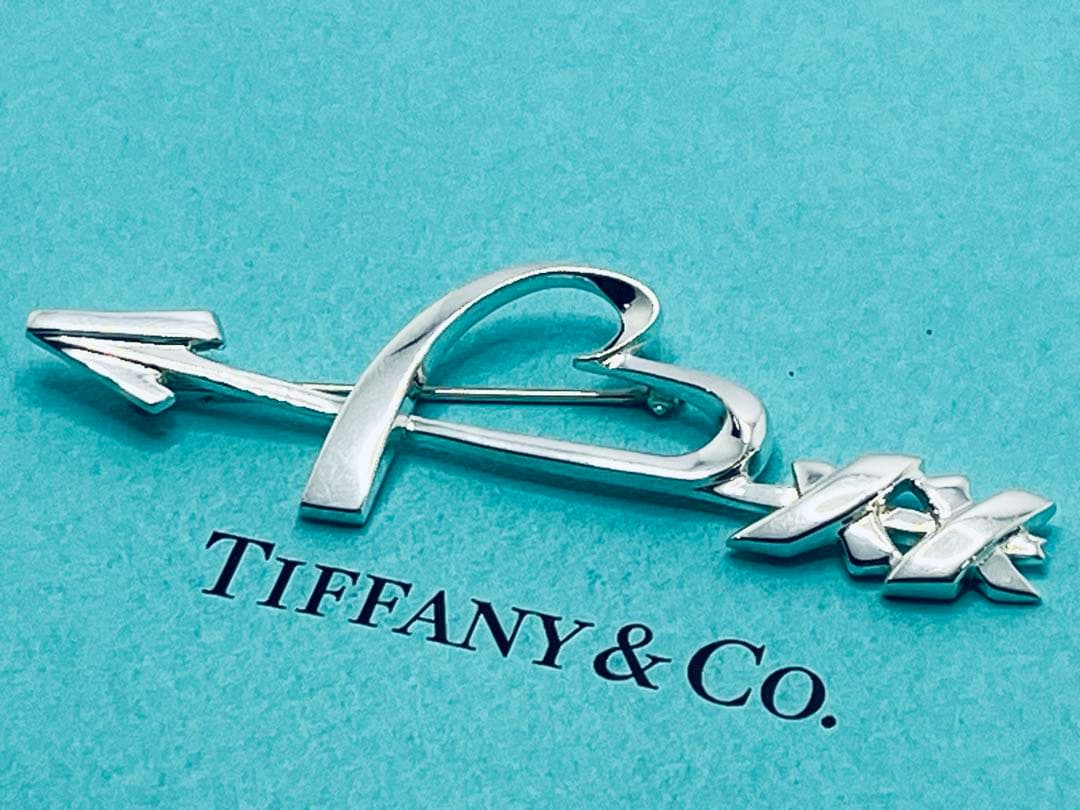 h801 美品　オールド　ティファニー　ハート&アロー　ブローチ　シルバー925