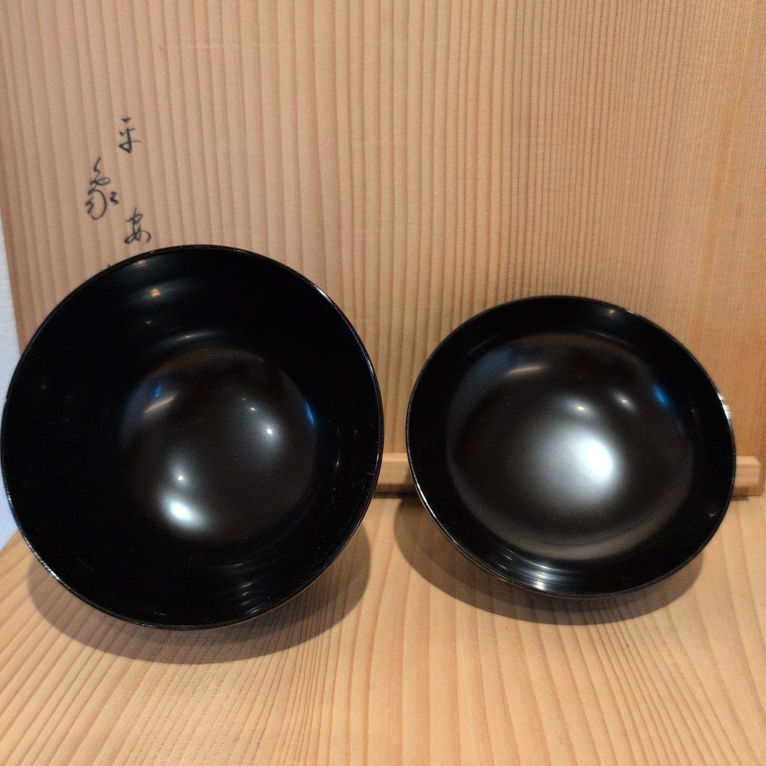 平安象彦 金銀彩蒔絵 羊歯紋 吸物椀 5客 桐箱入