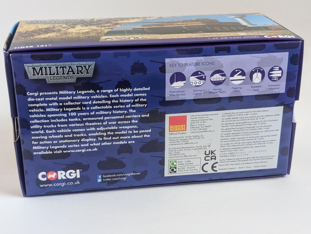 【新品未開封】英国コーギー社 タイガー131戦車ボービントン博物館CC60517