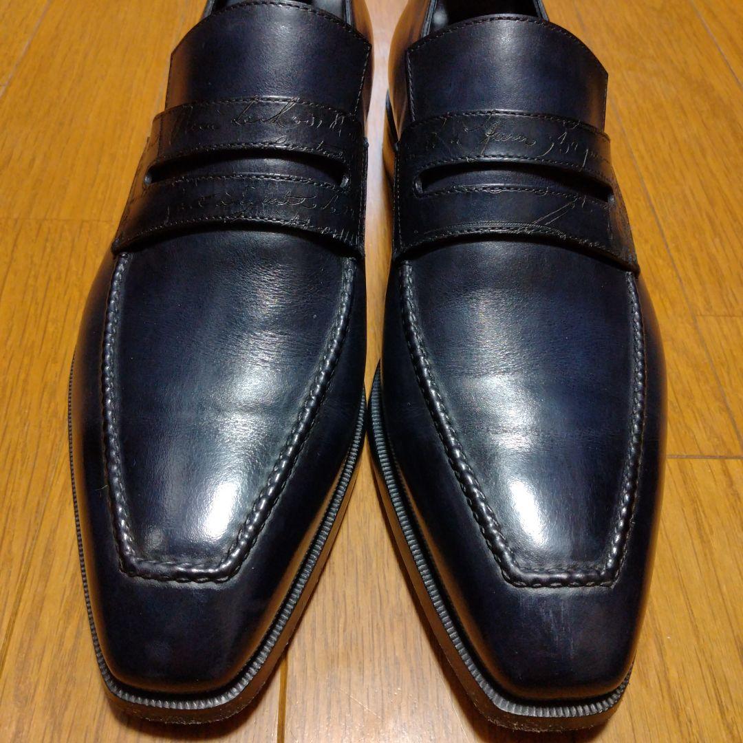 ベルルッティ　ダークブルー革靴　サイズ8