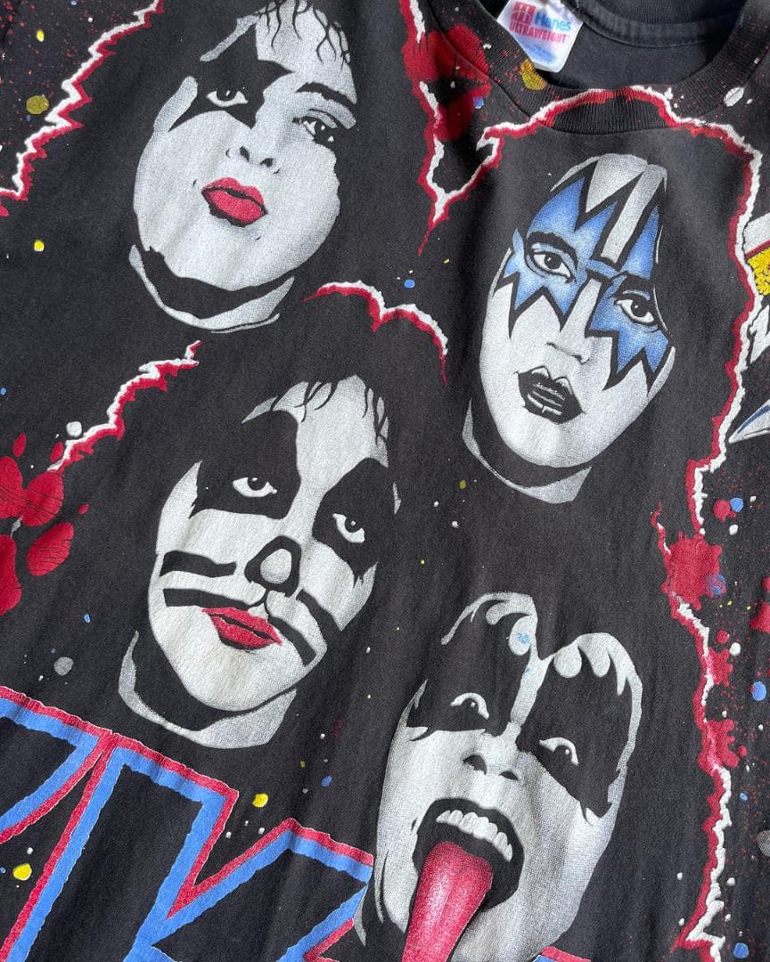 90's USA製 \" KISS \" 総プリント バンド Tシャツ