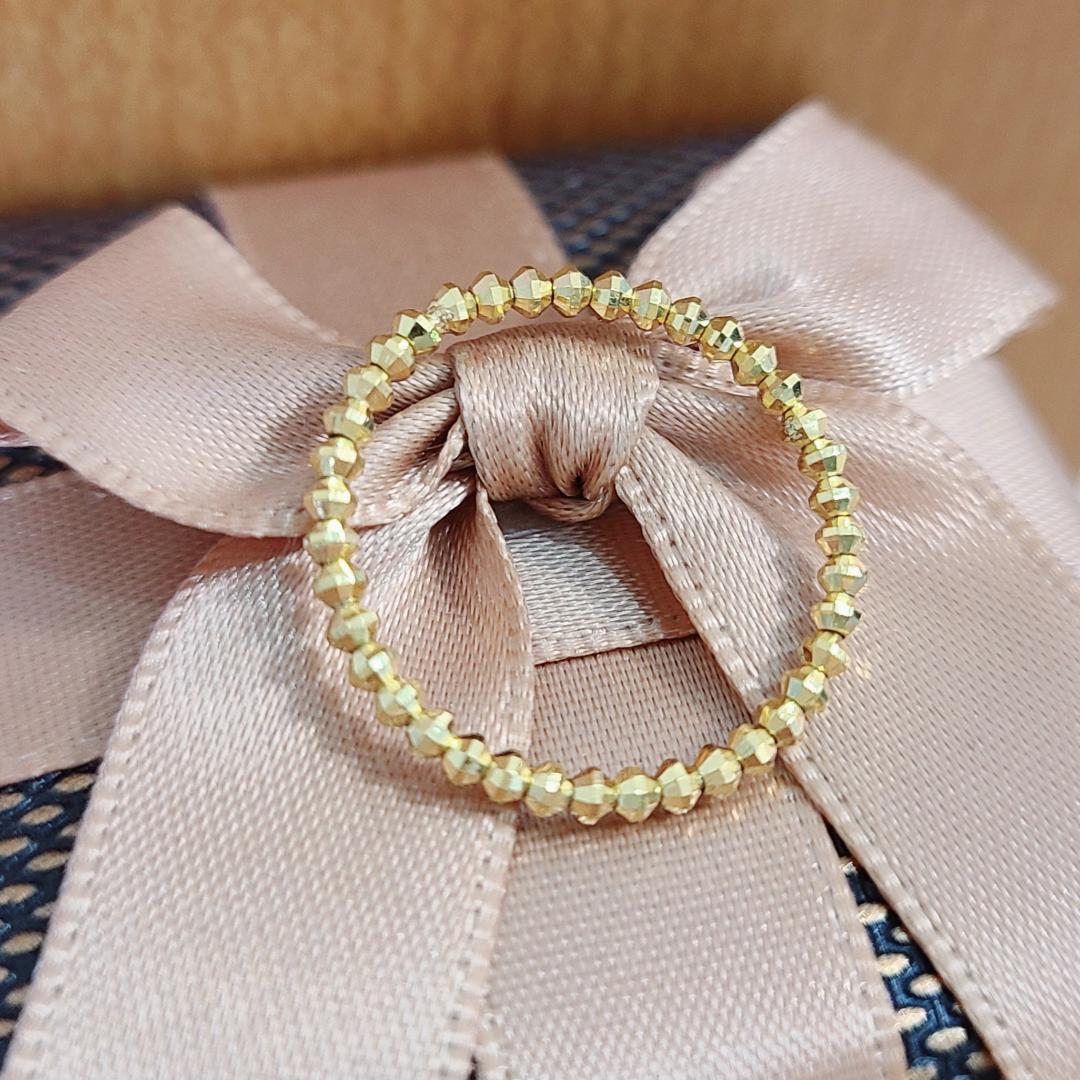 輝きがすごい！24金 K24 ミラーボール リング 重ね付け ゴールド 金