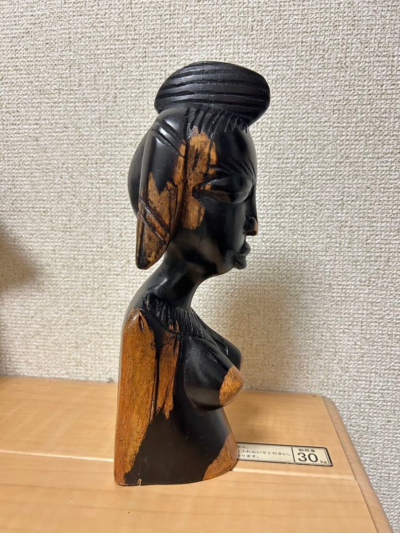 EXPO関西万博大阪　セネガルパビリオン　クイーン彫刻作品置物黒檀コクタン