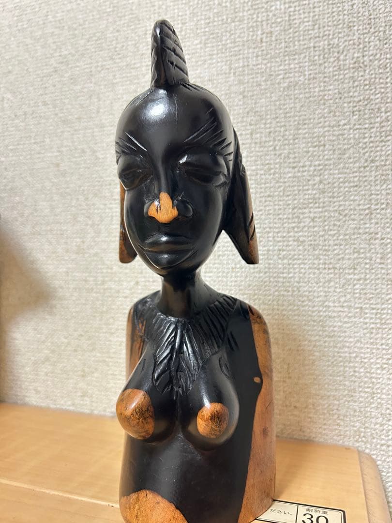 EXPO関西万博大阪　セネガルパビリオン　クイーン彫刻作品置物黒檀コクタン