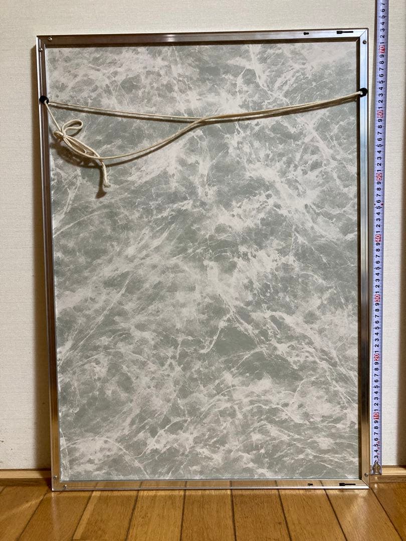 千P③花ガーデン階段口ジグソーパズル　アルミ額50×74㎝完成　油絵作名　極美品