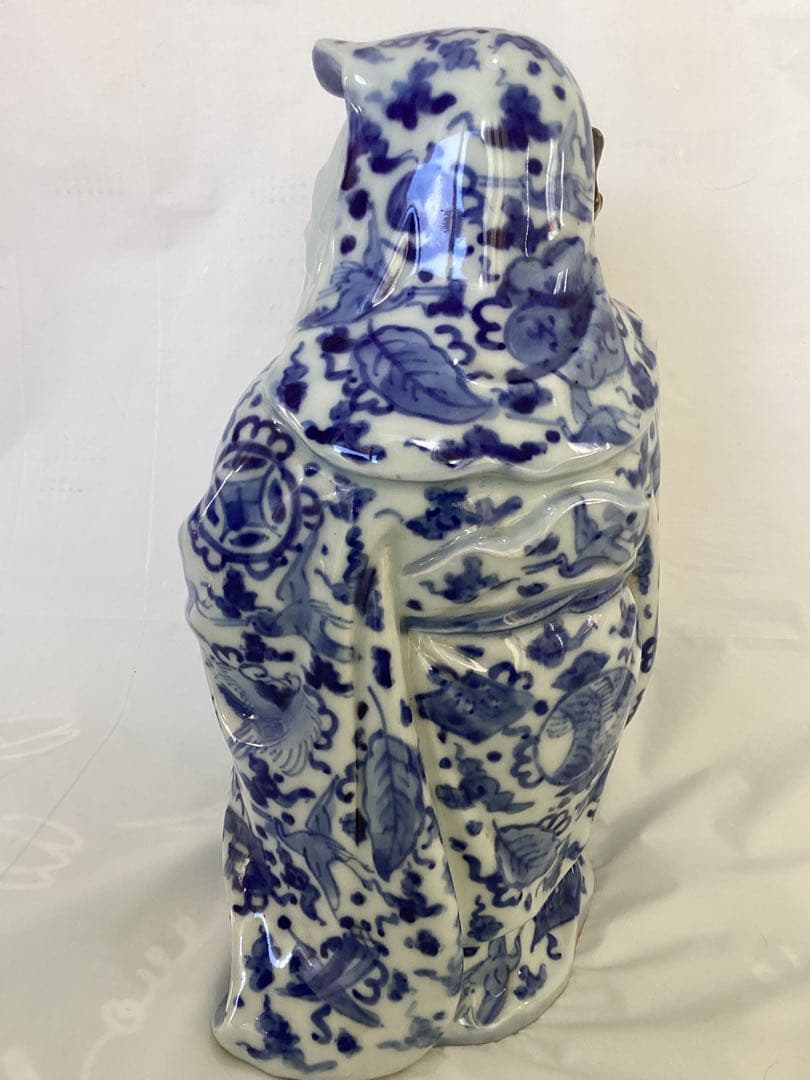 寿老人　染め付け　七福神　福禄寿　縁起物　長寿　置物　インテリア