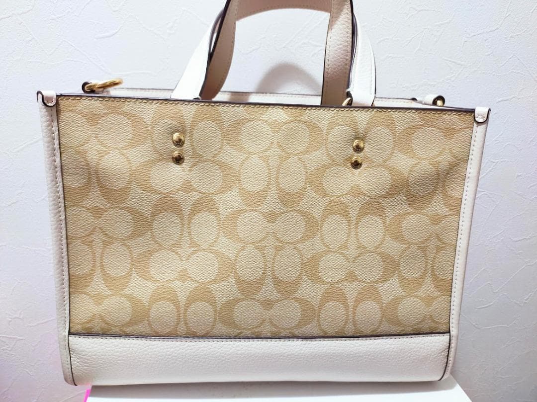 【中古】COACH　デンプシー キャリーオール シグネチャー キャンバス