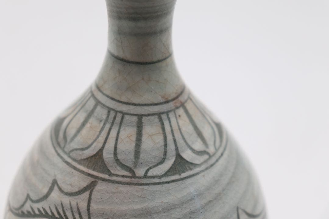 朝鮮　粉青釉　魚紋徳利　訳あり　送料込み0522