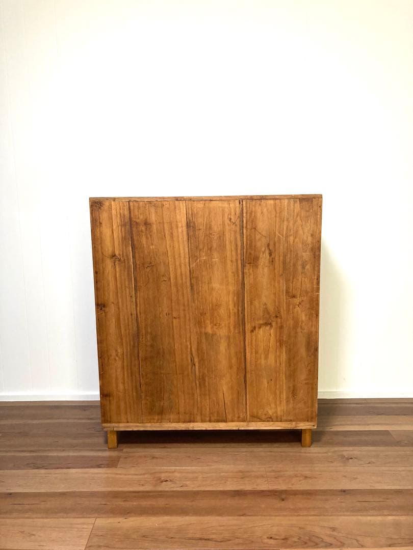 【メンテ込】アンティークのキャビネット　引出し6杯　総桐　木脚付