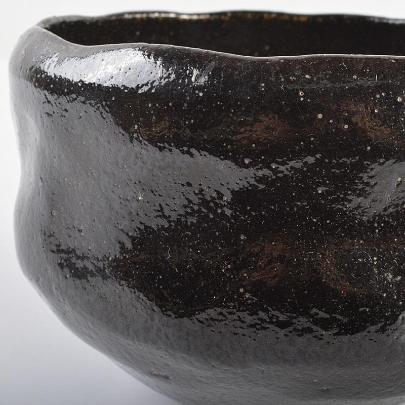 茶道具　芳幽斎　加藤石春作　黒楽茶碗　共箱　M　R6919