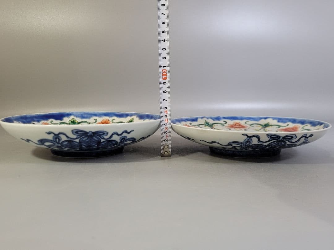 DT598 菊御紋 徳川紋 色絵 鍋島皿 一対 希少