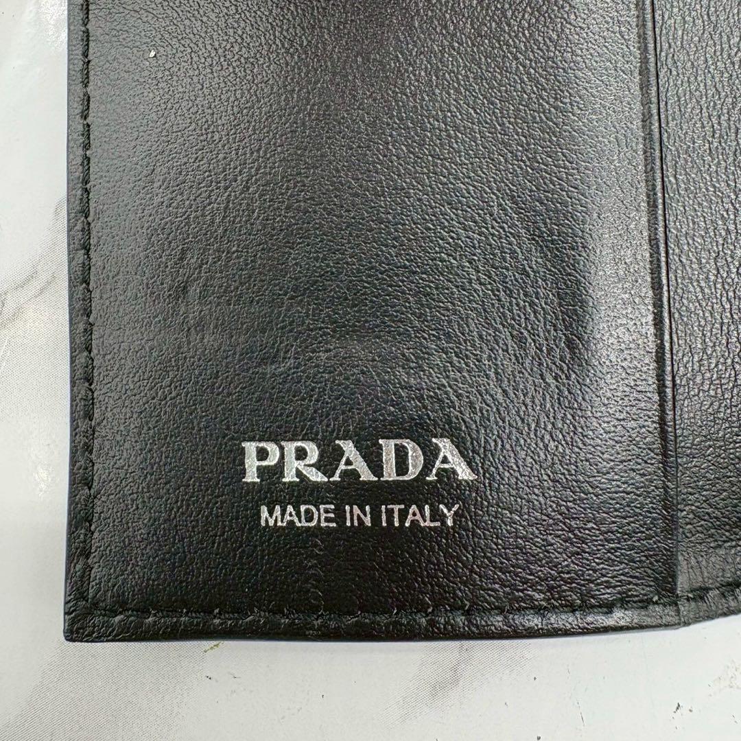 美品/現行✨プラダ NFCチップ キーケース4連 ブラック 黒 レザー