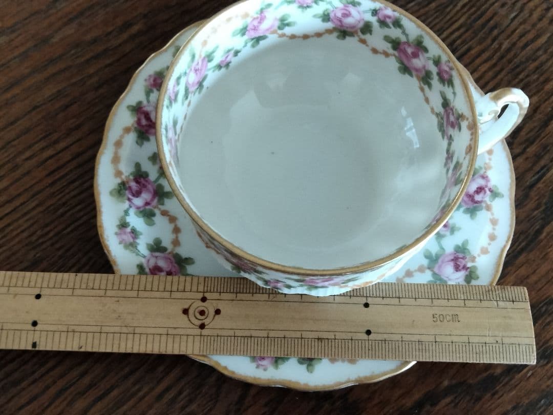 最終価格、オ−ルドリモージュカップアンドソーサ−ケーキ皿、、トリオ