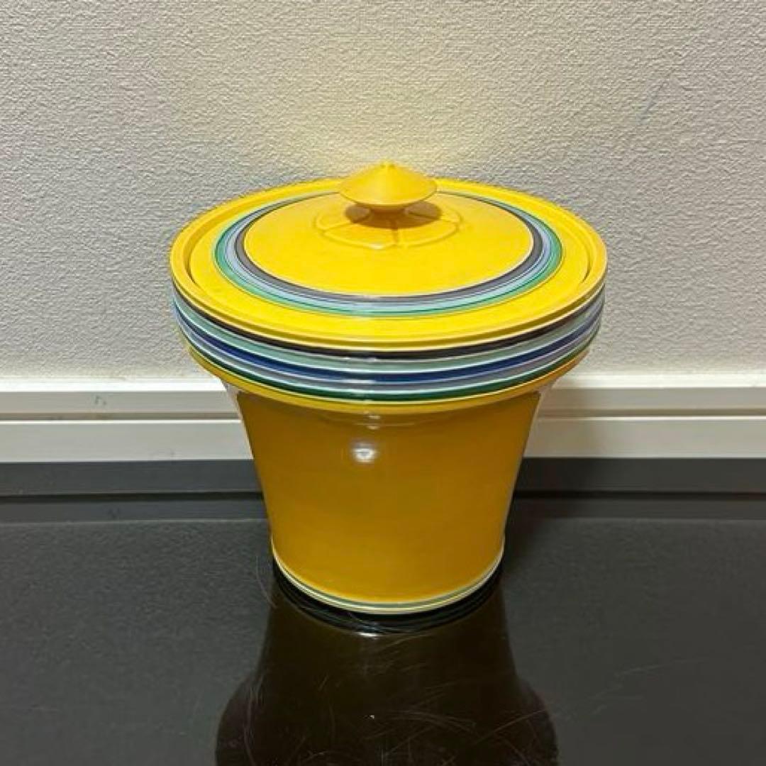 黄交趾独楽末広水指　茶道具懐石茶箱鵬雲斎坐忘斎淡々斎即中斎七事式而妙斎香合棗茶碗