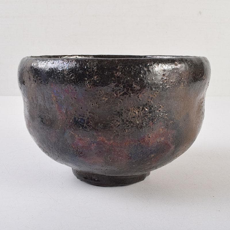 茶道具　楽吉左衛門　九代了入作　黒楽茶碗　合わせ箱　V　R9372