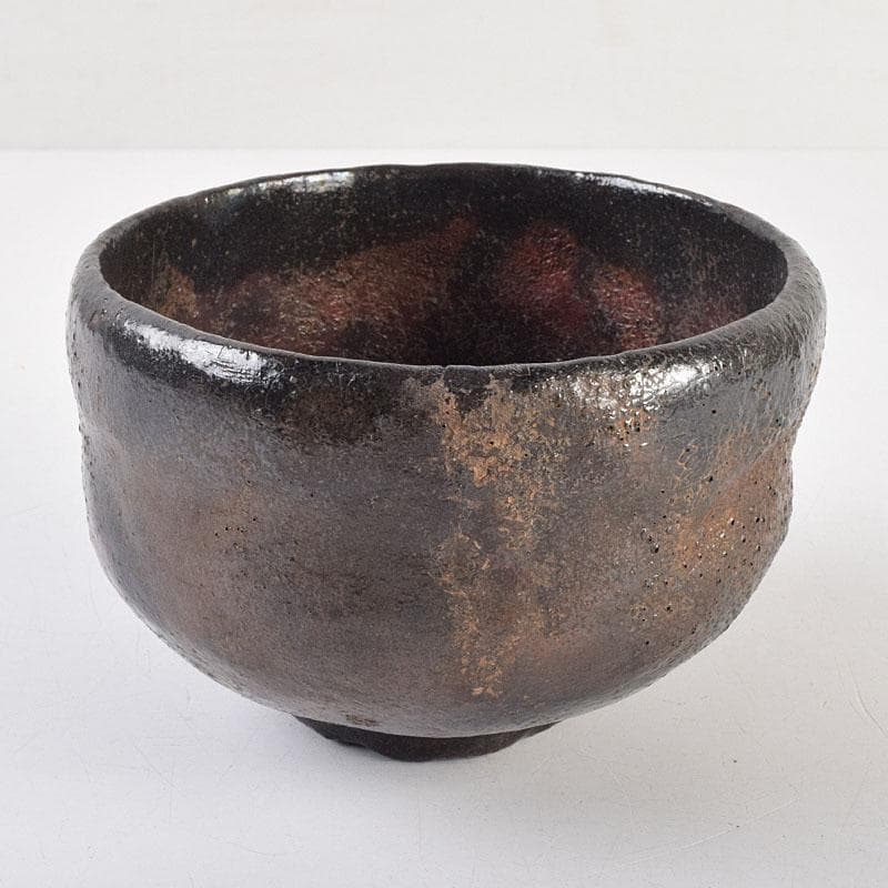 茶道具　楽吉左衛門　九代了入作　黒楽茶碗　合わせ箱　V　R9372