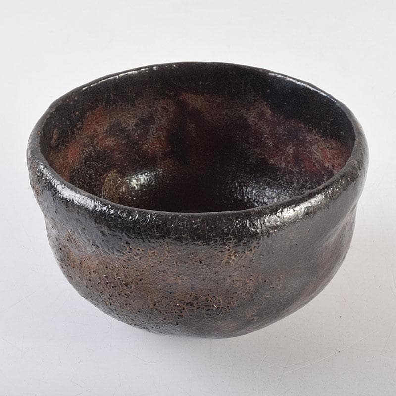 茶道具　楽吉左衛門　九代了入作　黒楽茶碗　合わせ箱　V　R9372