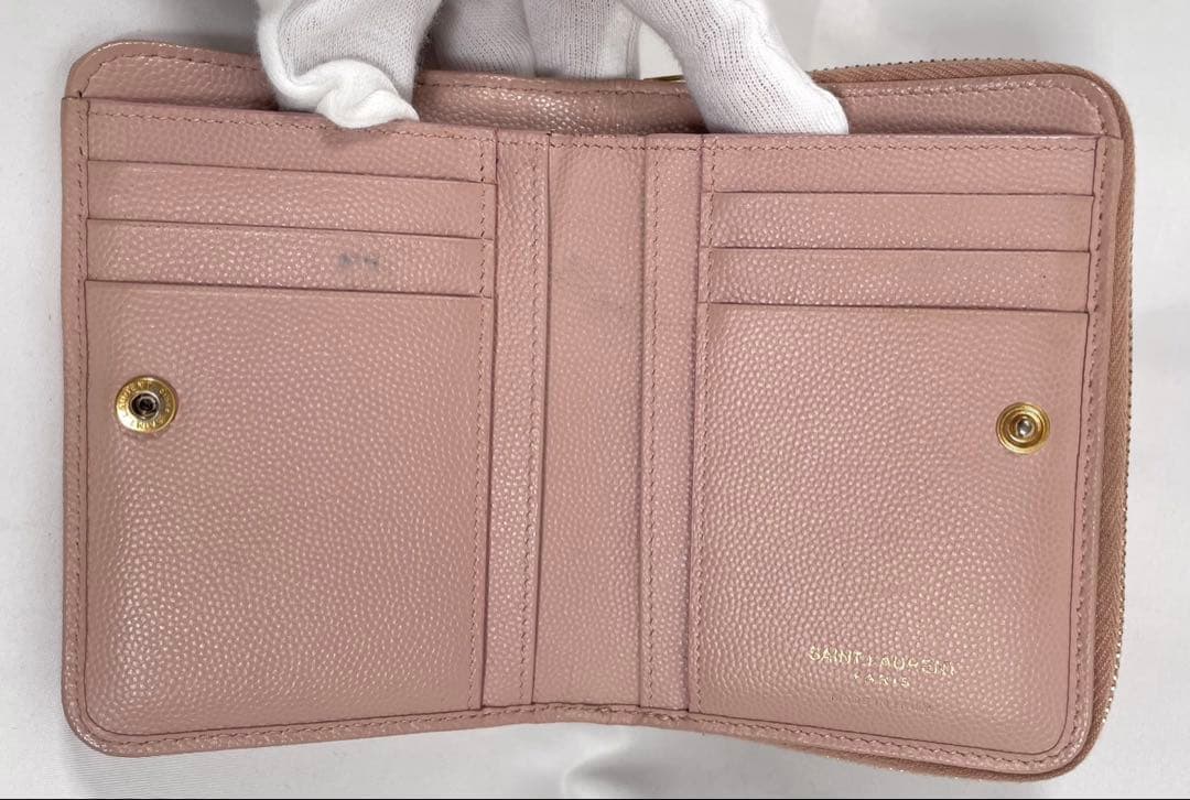 人気 SAINT LAURENT サンローラン 二つ折り財布 カサンドラ 箱付き