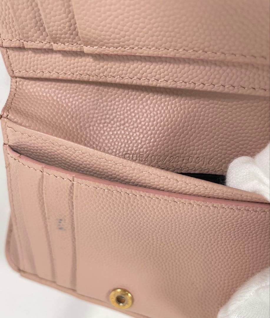 人気 SAINT LAURENT サンローラン 二つ折り財布 カサンドラ 箱付き