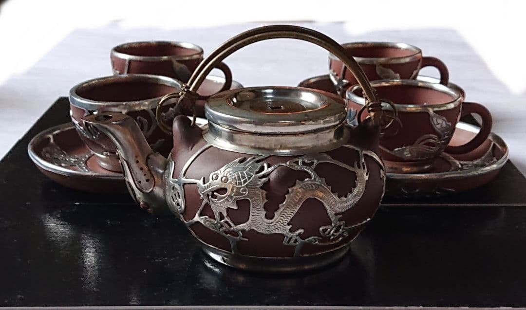 中国茶器セット カップ&ソーサー・急須 紫砂錫細工・装飾 威海新和城